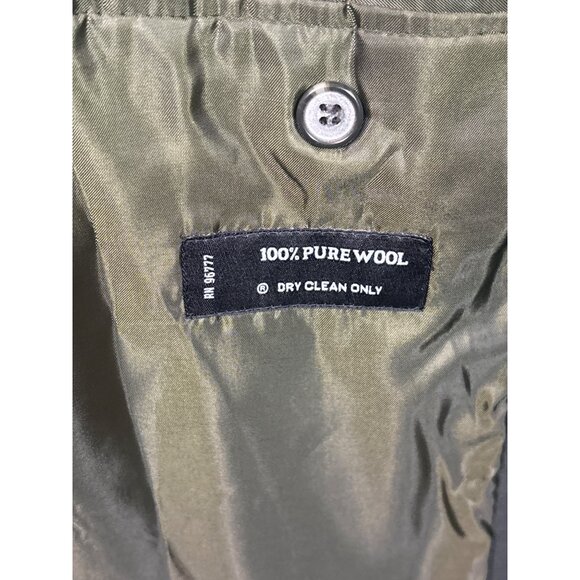 Mens Dark Green Three-Button Suit Jacket With Notch Lapel & Inner Lining - Picture 15 of 16